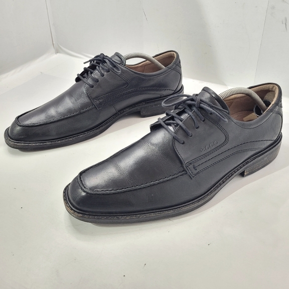 ECCO MEN\'S APRON-TOE BLACK LEATHER DERBY LACE-UP SHOE SIZE 44/10-10.5 main image 11